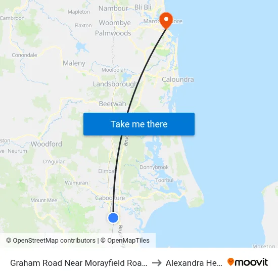 Graham Road Near Morayfield Road Hail 'N' Ride to Alexandra Headland map