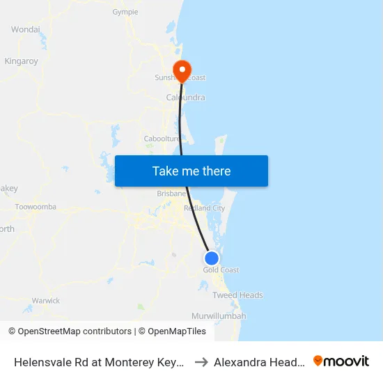 Helensvale Rd at Monterey Keys Drive to Alexandra Headland map