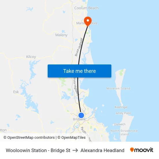 Wooloowin Station - Bridge St to Alexandra Headland map