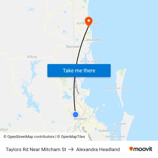 Taylors Rd Near Mitcham St to Alexandra Headland map