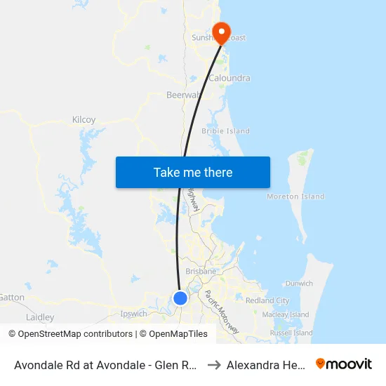 Avondale Rd at Avondale - Glen Ross, Stop 61 to Alexandra Headland map