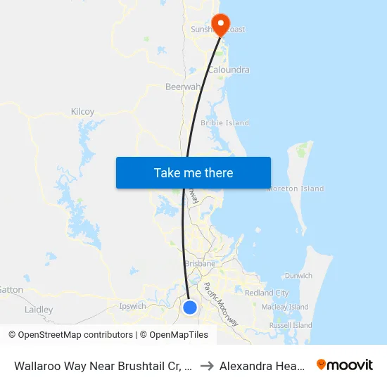 Wallaroo Way Near Brushtail Cr, Stop 61 to Alexandra Headland map