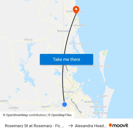 Rosemary St at Rosemary - Fir, Stop 73 to Alexandra Headland map