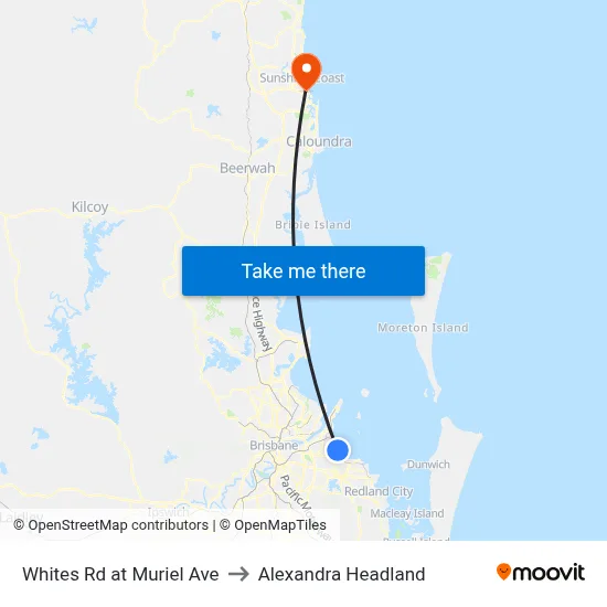Whites Rd at Muriel Ave to Alexandra Headland map