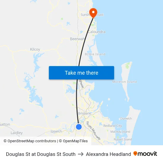 Douglas St at Douglas St South to Alexandra Headland map