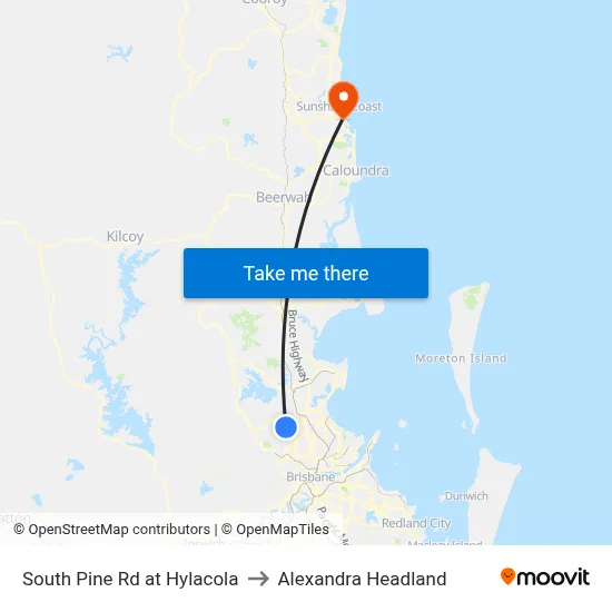 South Pine Rd at Hylacola to Alexandra Headland map