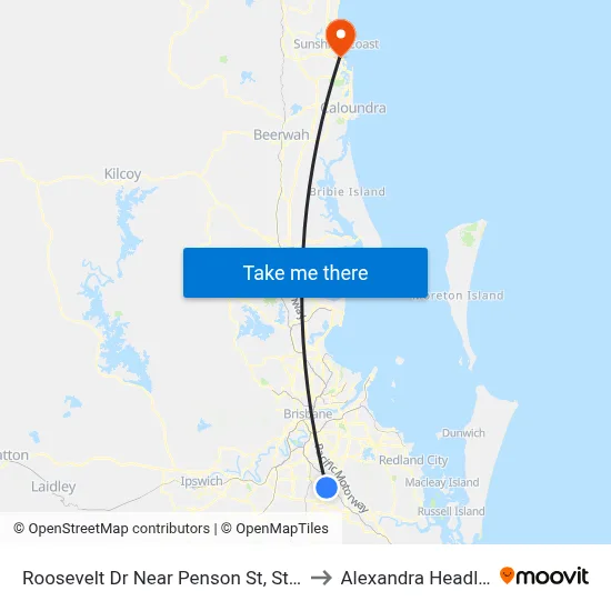 Roosevelt Dr Near Penson St, Stop 88 to Alexandra Headland map