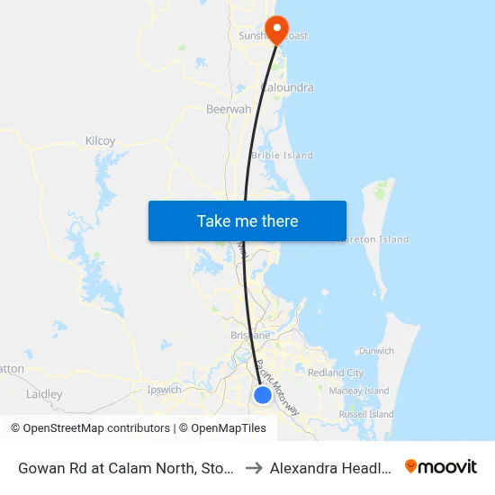 Gowan Rd at Calam North, Stop 35 to Alexandra Headland map