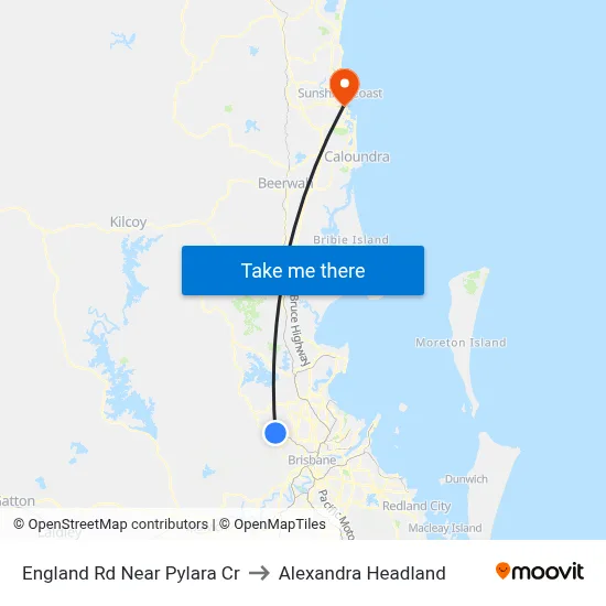 England Rd Near Pylara Cr to Alexandra Headland map