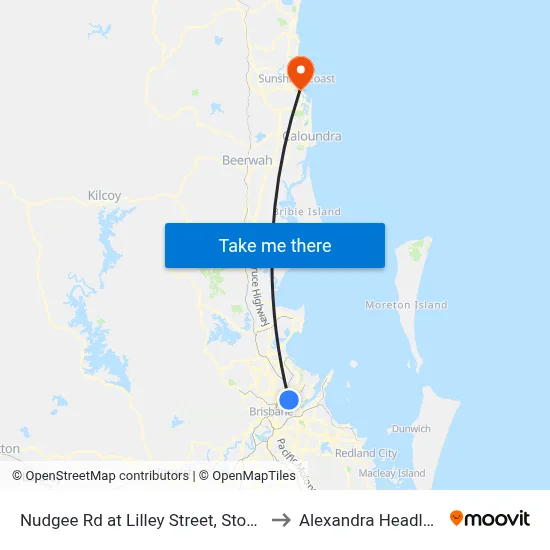 Nudgee Rd at Lilley Street, Stop 34 to Alexandra Headland map
