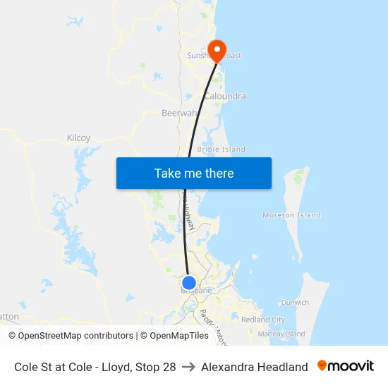 Cole St at Cole - Lloyd, Stop 28 to Alexandra Headland map