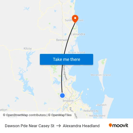 Dawson Pde Near Casey St to Alexandra Headland map