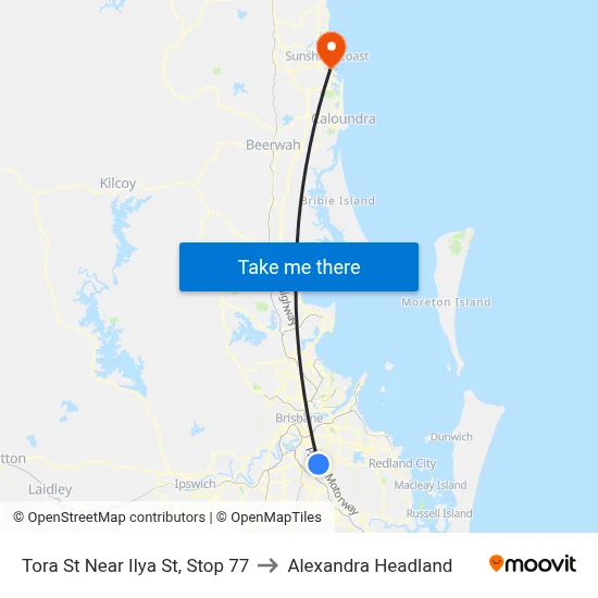 Tora St Near Ilya St, Stop 77 to Alexandra Headland map