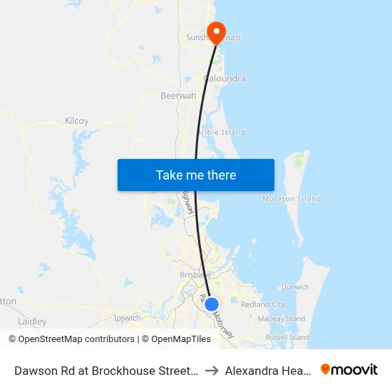 Dawson Rd at Brockhouse Street, Stop 77 to Alexandra Headland map