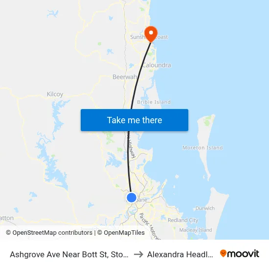 Ashgrove Ave Near Bott St, Stop 25 to Alexandra Headland map
