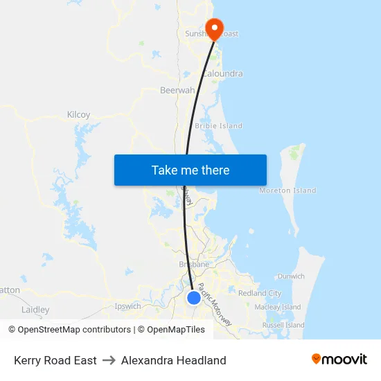 Kerry Road East to Alexandra Headland map