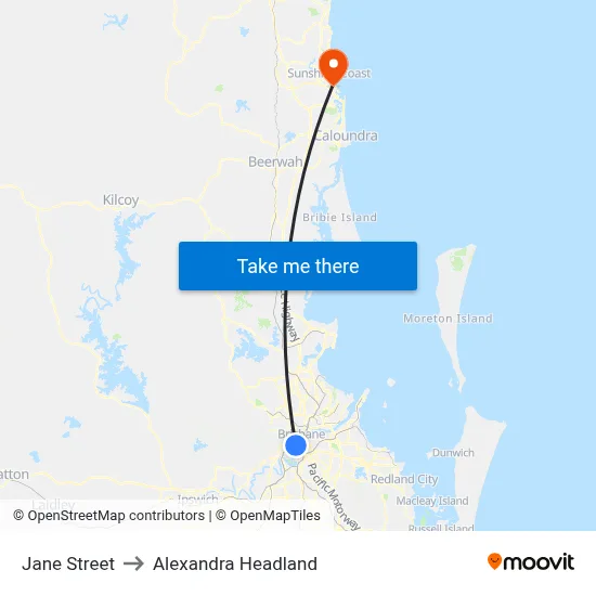 Jane Street to Alexandra Headland map
