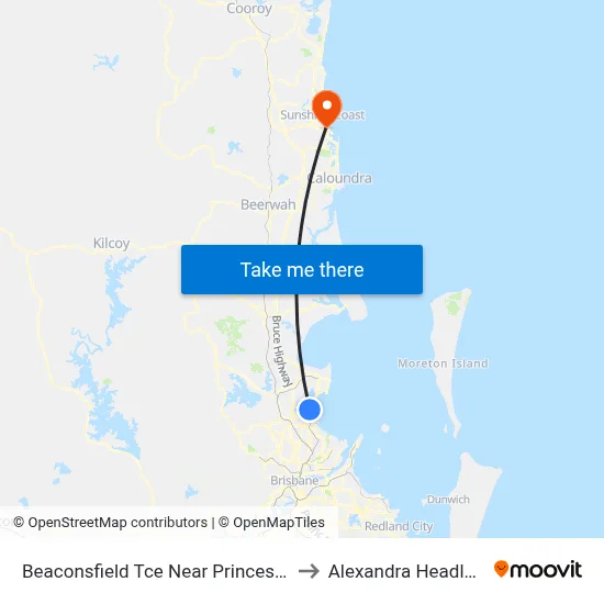 Beaconsfield Tce Near Princess St to Alexandra Headland map