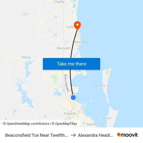 Beaconsfield Tce Near Twelfth Ave to Alexandra Headland map