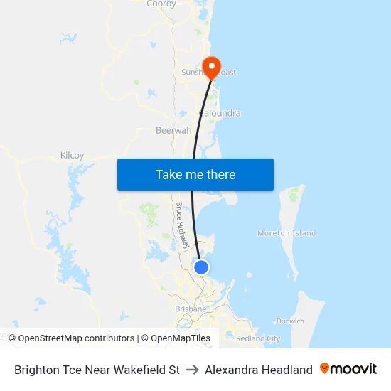 Brighton Tce Near Wakefield St to Alexandra Headland map