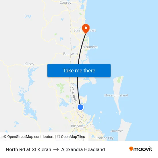 North Rd at St Kieran to Alexandra Headland map
