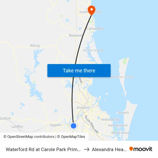Waterford Rd at Carole Park Primary School to Alexandra Headland map