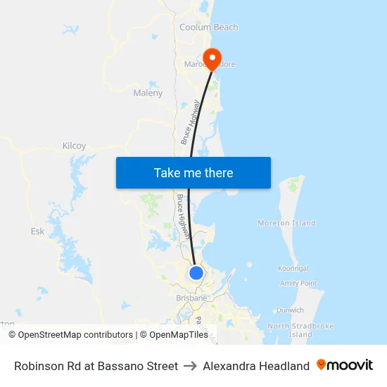 Robinson Rd at Bassano Street to Alexandra Headland map