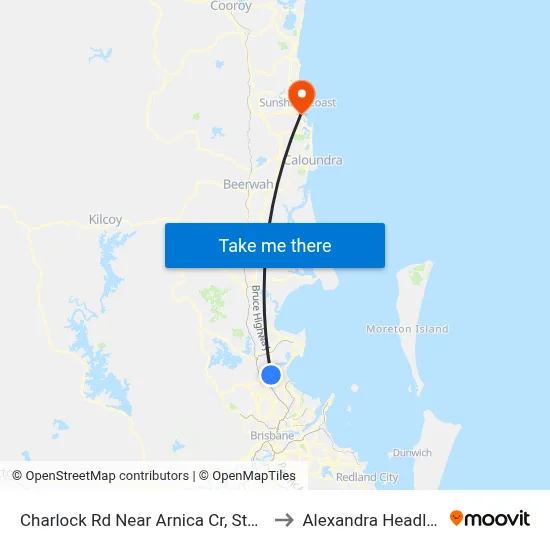 Charlock Rd Near Arnica Cr, Stop 55 to Alexandra Headland map