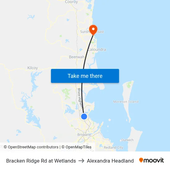 Bracken Ridge Rd at Wetlands to Alexandra Headland map