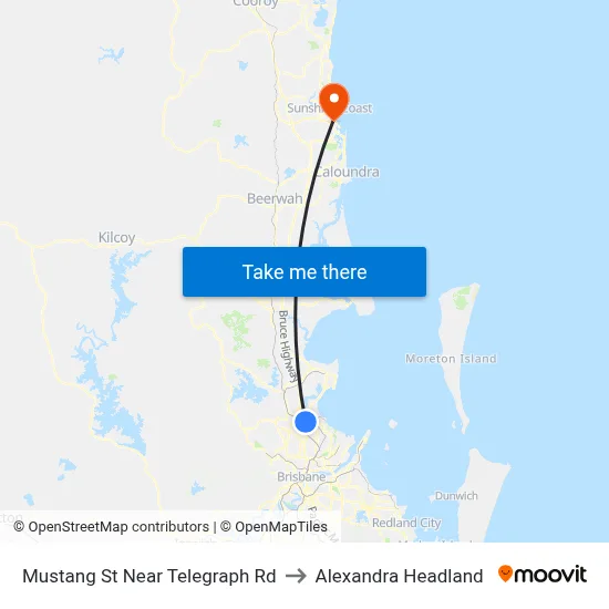 Mustang St Near Telegraph Rd to Alexandra Headland map