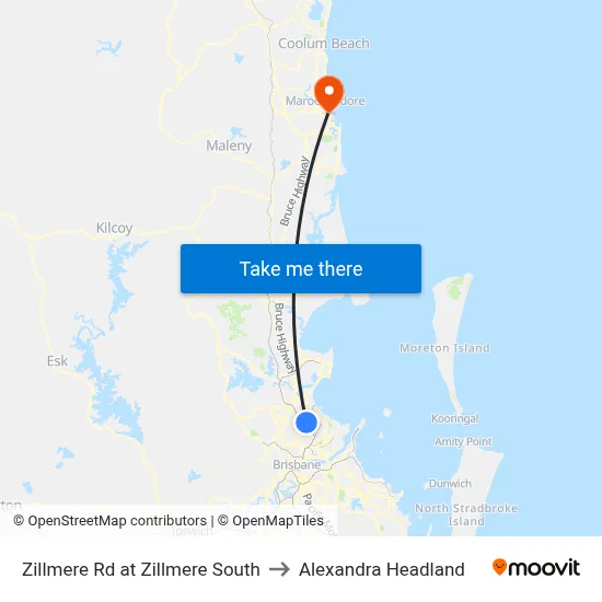 Zillmere Rd at Zillmere South to Alexandra Headland map