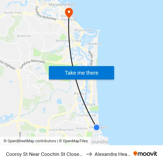 Cooroy St Near Coochin St Closed 9/2 - 1/5 to Alexandra Headland map