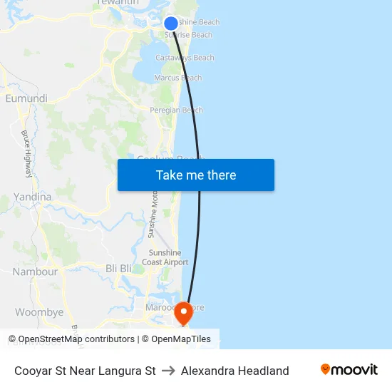 Cooyar St Near Langura St to Alexandra Headland map