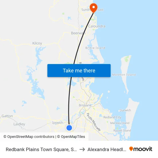 Redbank Plains Town Square, Stop B to Alexandra Headland map