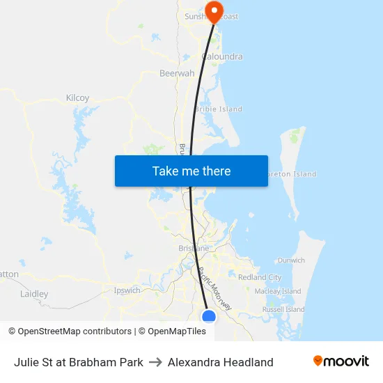 Julie St at Brabham Park to Alexandra Headland map