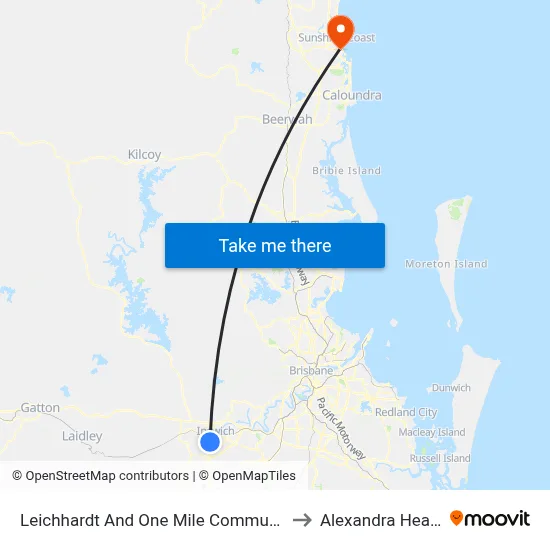 Leichhardt And One Mile Community Centre to Alexandra Headland map