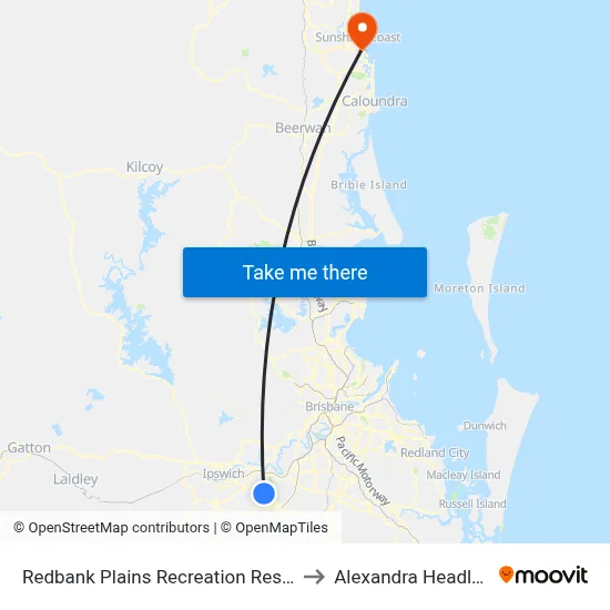 Redbank Plains Recreation Reserve to Alexandra Headland map