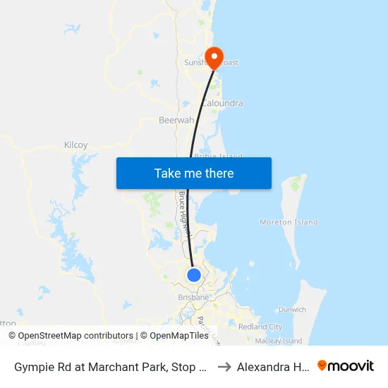 Gympie Rd at Marchant Park, Stop 40 (Temp Closure) to Alexandra Headland map