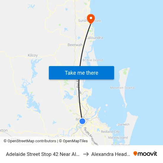 Adelaide Street Stop 42 Near Albert St to Alexandra Headland map