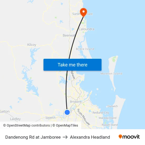 Dandenong Rd at Jamboree to Alexandra Headland map