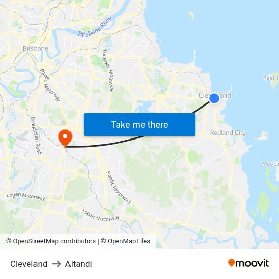 Cleveland to Altandi map