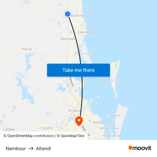 Nambour to Altandi map