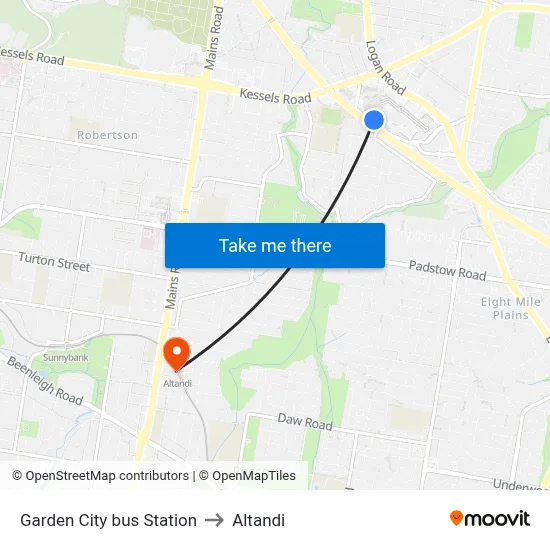 Garden City bus Station to Altandi map
