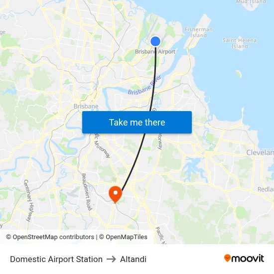 Domestic Airport Station to Altandi map