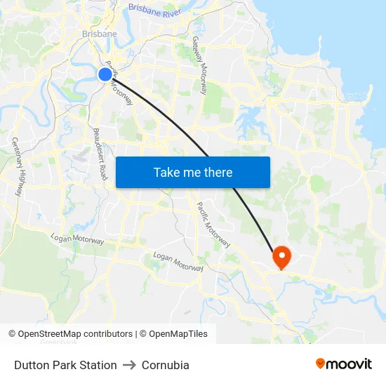 Dutton Park Station to Cornubia map