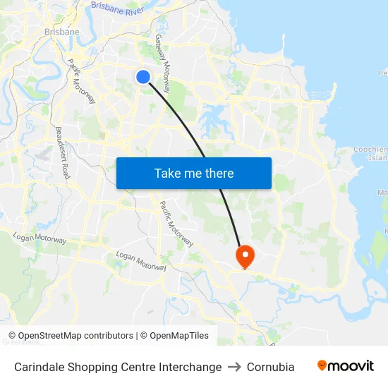 Carindale Shopping Centre Interchange to Cornubia map