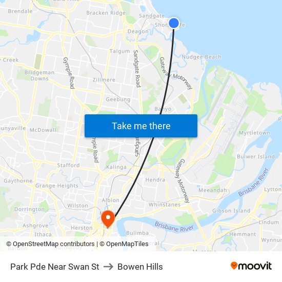 Park Pde Near Swan St to Bowen Hills map