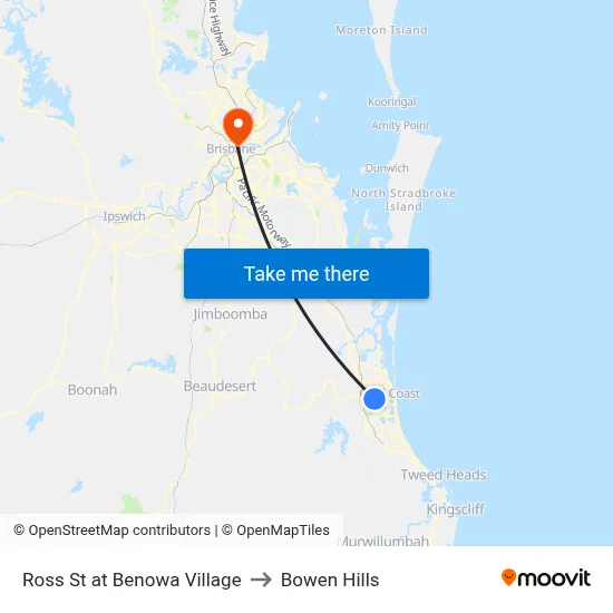 Ross St at Benowa Village to Bowen Hills map