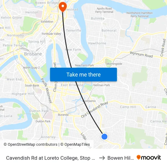 Cavendish Rd at Loreto College, Stop 35 to Bowen Hills map