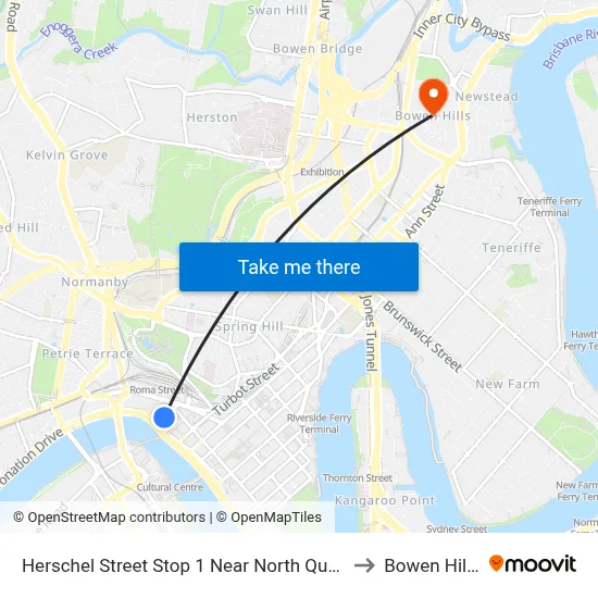 Herschel Street Stop 1 Near North Quay to Bowen Hills map